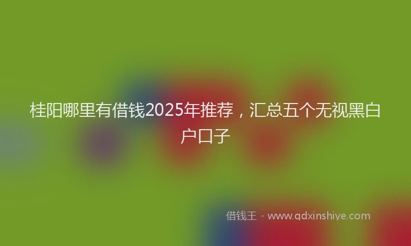 桂阳哪里有借钱2025年推荐，汇总五个无视黑白户口子