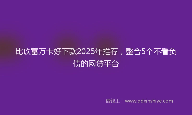 比玖富万卡好下款2025年推荐，整合5个不看负债的网贷平台