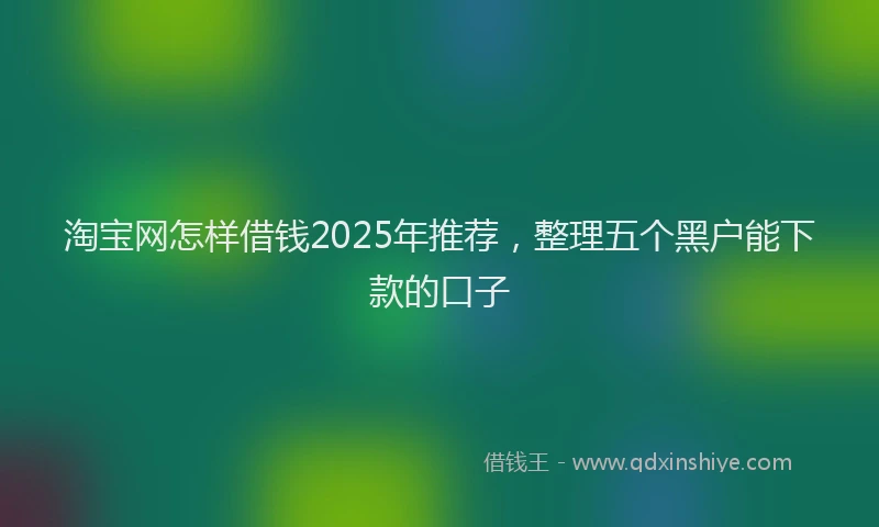 淘宝网怎样借钱2025年推荐，整理五个黑户能下款的口子