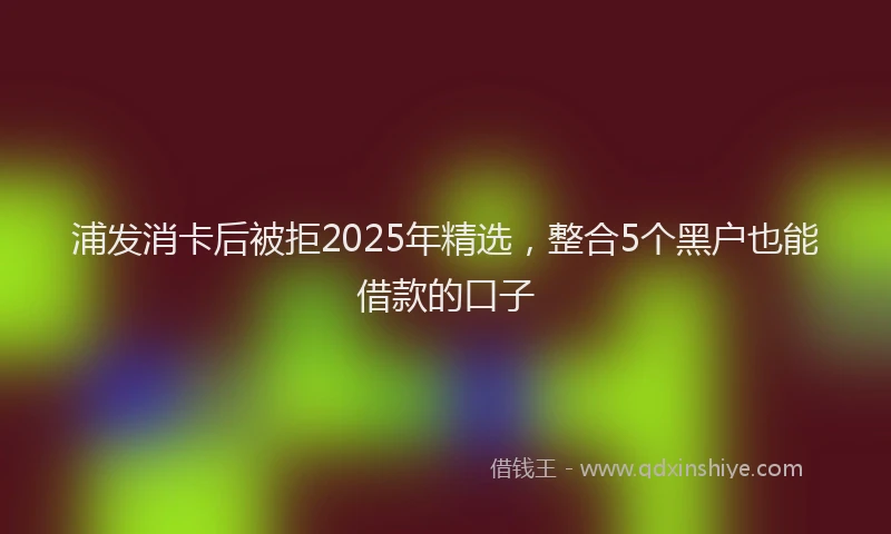 浦发消卡后被拒2025年精选，整合5个黑户也能借款的口子