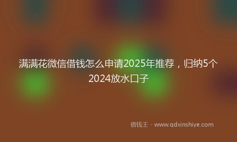 满满花微信借钱怎么申请2025年推荐，归纳5个2024放水口子