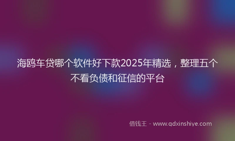 海鸥车贷哪个软件好下款2025年精选，整理五个不看负债和征信的平台
