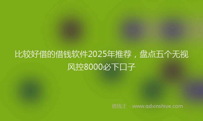 比较好借的借钱软件2025年推荐，盘点五个无视风控8000必下口子
