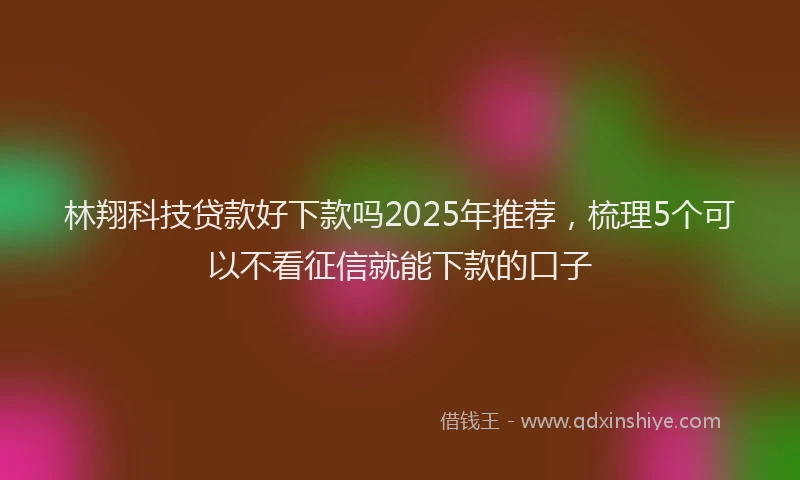 林翔科技贷款好下款吗2025年推荐，梳理5个可以不看征信就能下款的口子