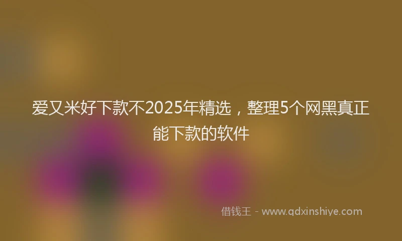 爱又米好下款不2025年精选，整理5个网黑真正能下款的软件