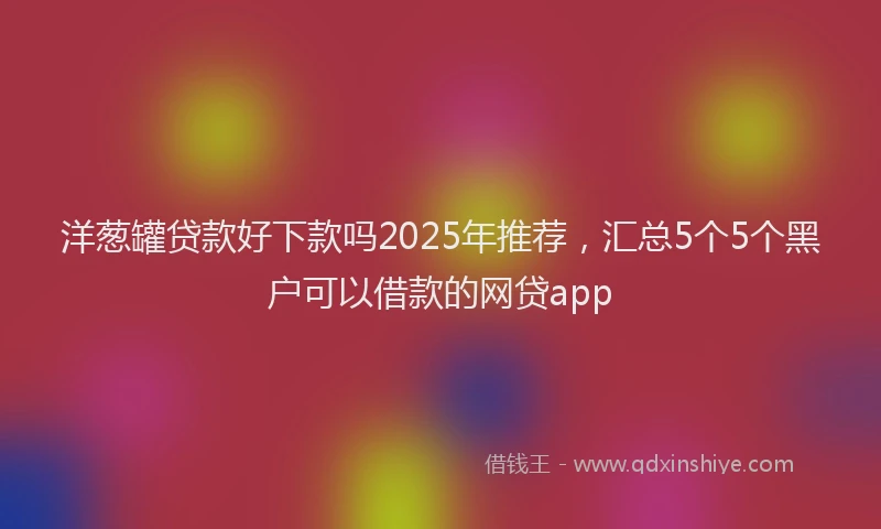 洋葱罐贷款好下款吗2025年推荐，汇总5个5个黑户可以借款的网贷app