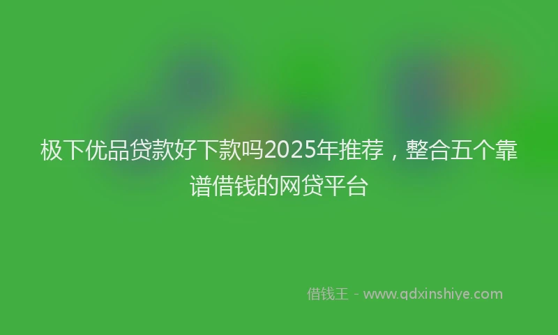 极下优品贷款好下款吗2025年推荐，整合五个靠谱借钱的网贷平台