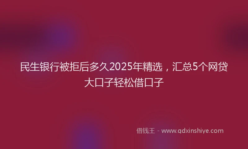 民生银行被拒后多久2025年精选，汇总5个网贷大口子轻松借口子