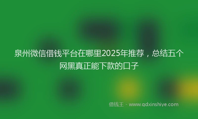 泉州微信借钱平台在哪里2025年推荐，总结五个网黑真正能下款的口子