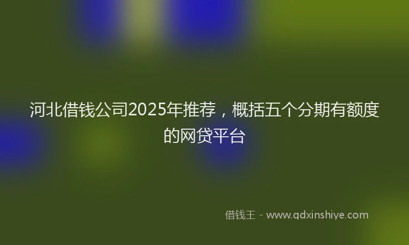河北借钱公司2025年推荐，概括五个分期有额度的网贷平台