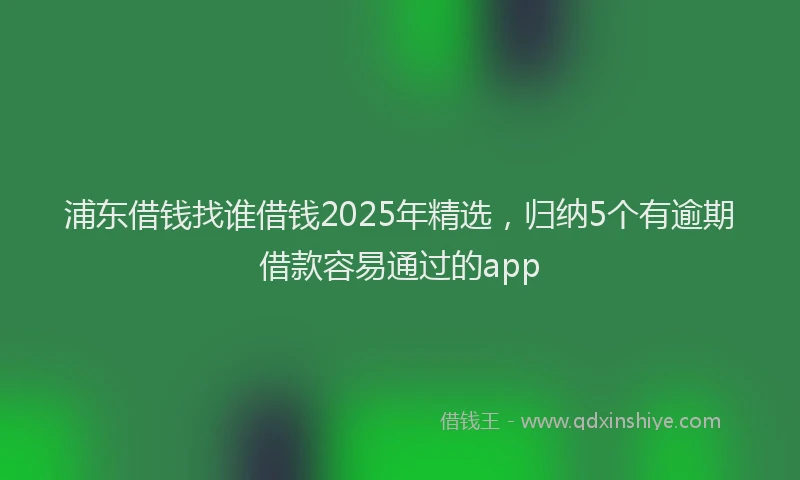 浦东借钱找谁借钱2025年精选，归纳5个有逾期借款容易通过的app