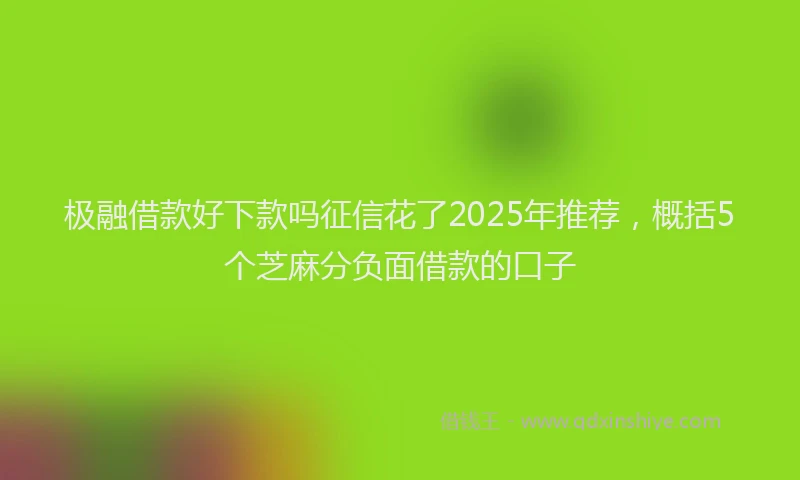 极融借款好下款吗征信花了2025年推荐，概括5个芝麻分负面借款的口子