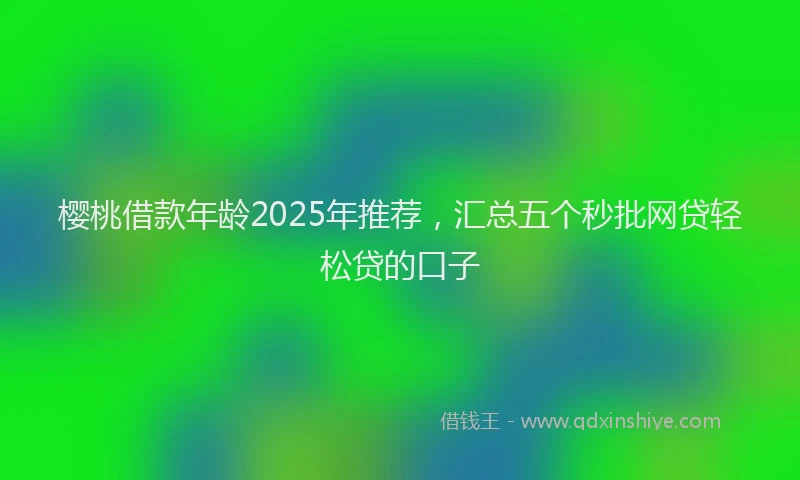 樱桃借款年龄2025年推荐，汇总五个秒批网贷轻松贷的口子