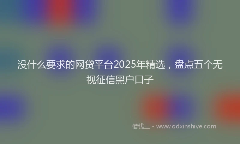 没什么要求的网贷平台2025年精选，盘点五个无视征信黑户口子