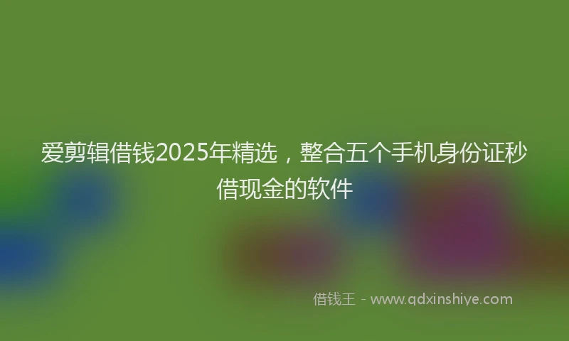 爱剪辑借钱2025年精选，整合五个手机身份证秒借现金的软件