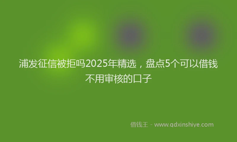 浦发征信被拒吗2025年精选，盘点5个可以借钱不用审核的口子