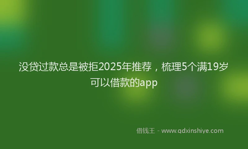 没贷过款总是被拒2025年推荐，梳理5个满19岁可以借款的app