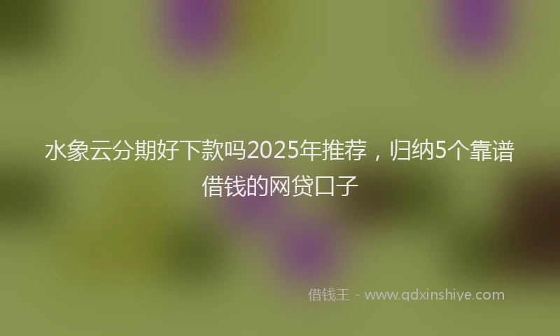水象云分期好下款吗2025年推荐，归纳5个靠谱借钱的网贷口子