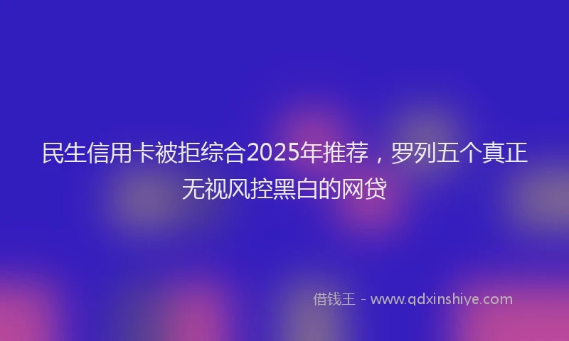 民生信用卡被拒综合2025年推荐，罗列五个真正无视风控黑白的网贷