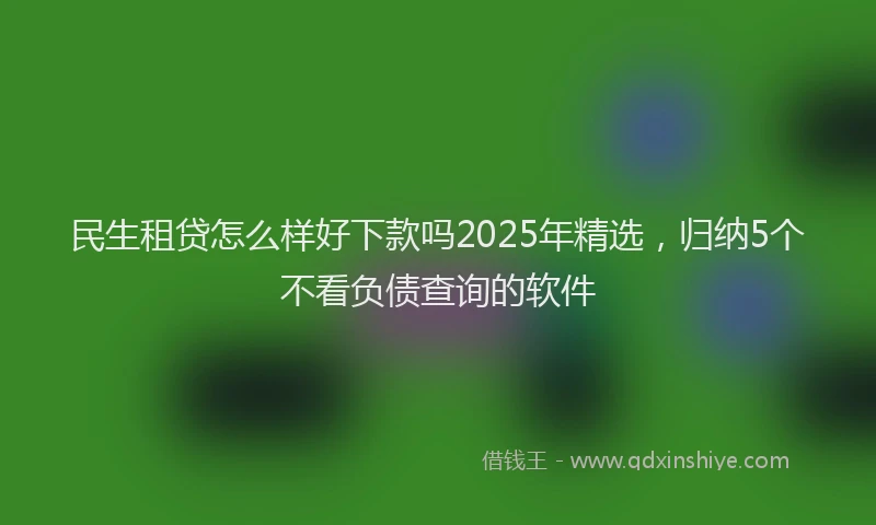 民生租贷怎么样好下款吗2025年精选，归纳5个不看负债查询的软件