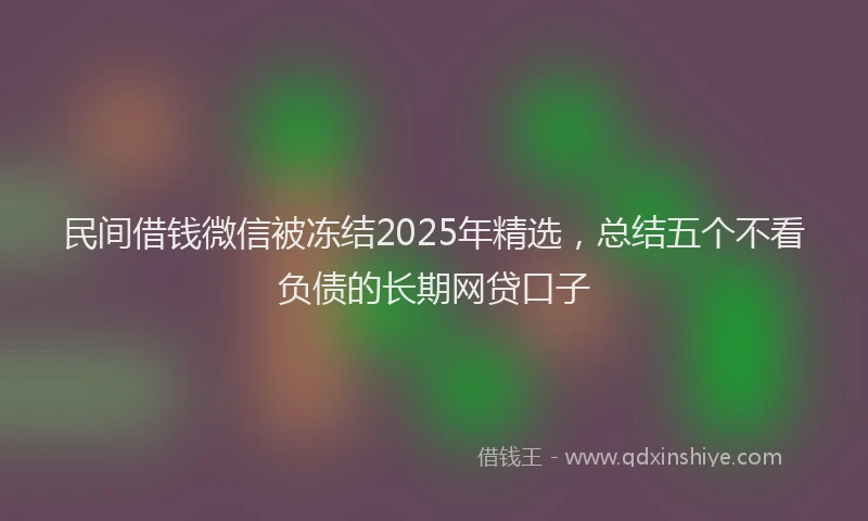 民间借钱微信被冻结2025年精选，总结五个不看负债的长期网贷口子
