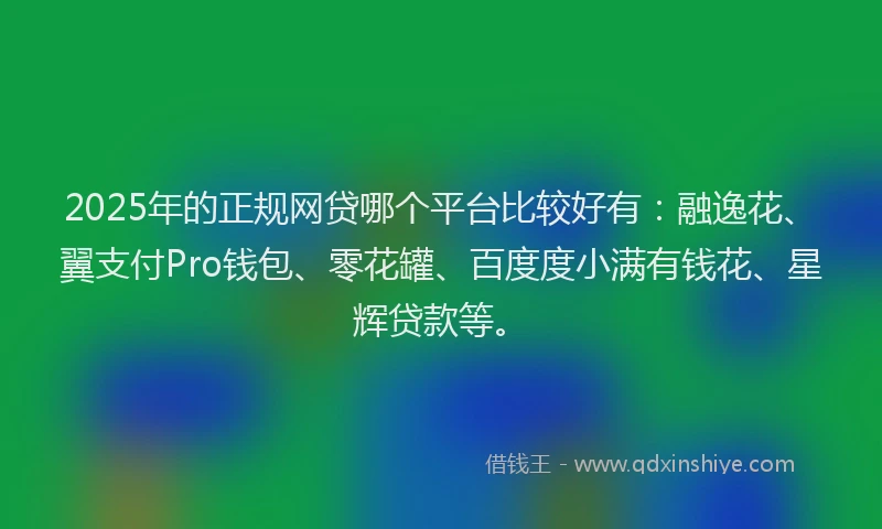 2025年的正规网贷哪个平台比较好有：融逸花、翼支付Pro钱包、零花罐、百度度小满有钱花、星辉贷款等。