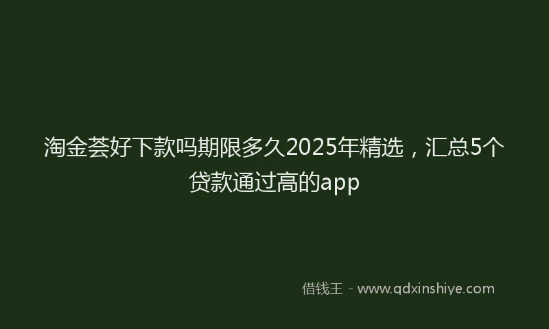 淘金荟好下款吗期限多久2025年精选，汇总5个贷款通过高的app