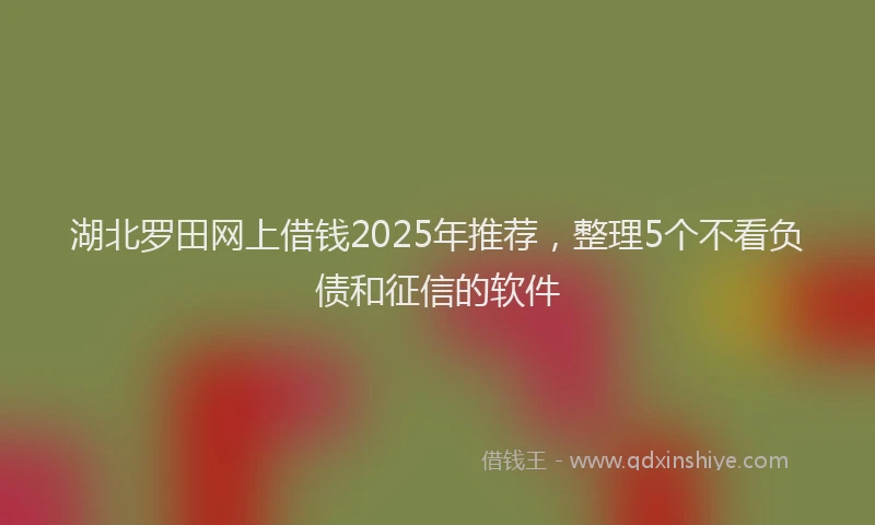 湖北罗田网上借钱2025年推荐，整理5个不看负债和征信的软件