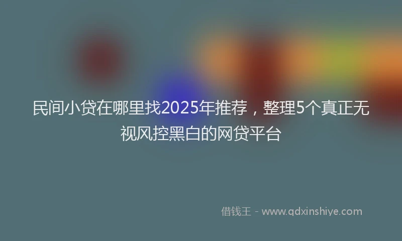 民间小贷在哪里找2025年推荐，整理5个真正无视风控黑白的网贷平台