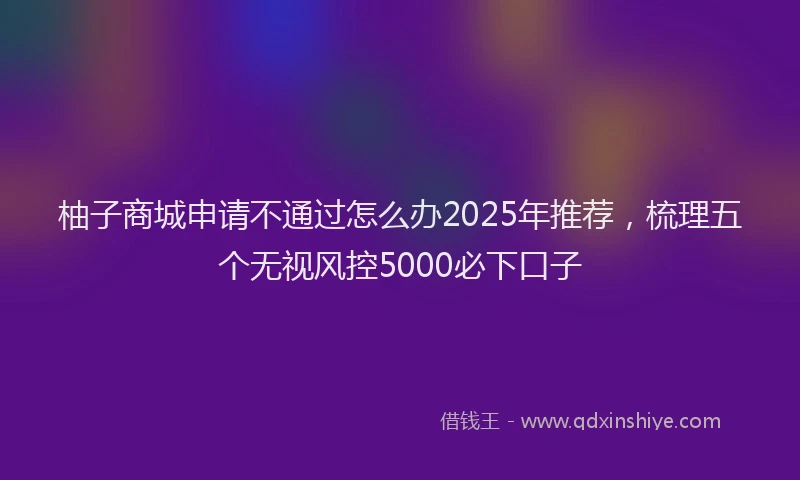 柚子商城申请不通过怎么办2025年推荐，梳理五个无视风控5000必下口子