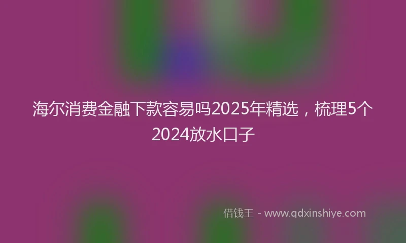 海尔消费金融下款容易吗2025年精选，梳理5个2024放水口子