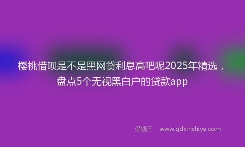 樱桃借呗是不是黑网贷利息高吧呢2025年精选，盘点5个无视黑白户的贷款app