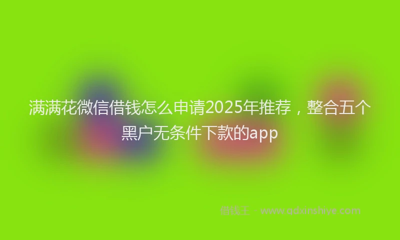 满满花微信借钱怎么申请2025年推荐，整合五个黑户无条件下款的app
