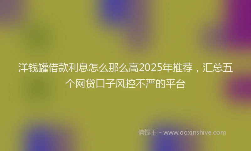 洋钱罐借款利息怎么那么高2025年推荐，汇总五个网贷口子风控不严的平台