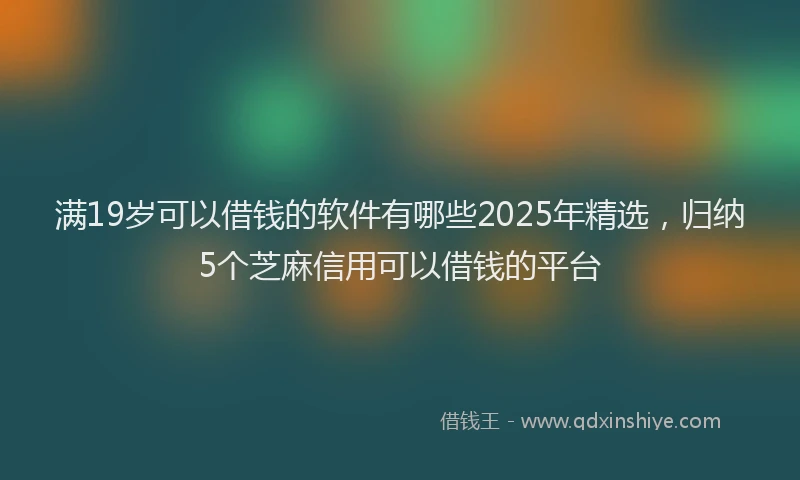 满19岁可以借钱的软件有哪些2025年精选，归纳5个芝麻信用可以借钱的平台