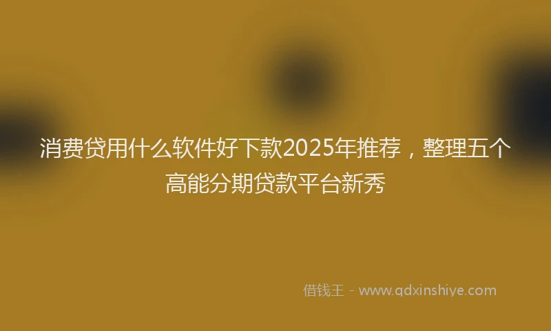 消费贷用什么软件好下款2025年推荐，整理五个高能分期贷款平台新秀