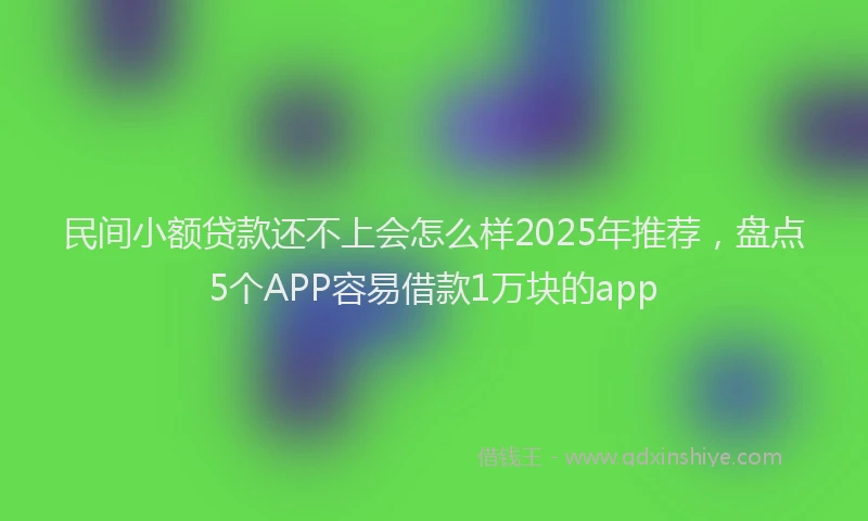 民间小额贷款还不上会怎么样2025年推荐，盘点5个APP容易借款1万块的app
