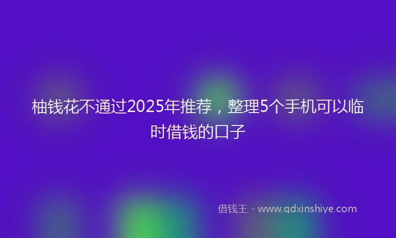 柚钱花不通过2025年推荐，整理5个手机可以临时借钱的口子