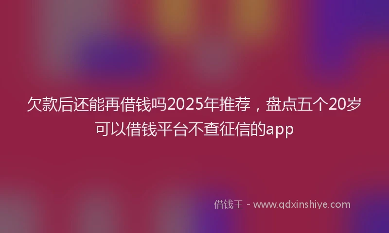 欠款后还能再借钱吗2025年推荐，盘点五个20岁可以借钱平台不查征信的app