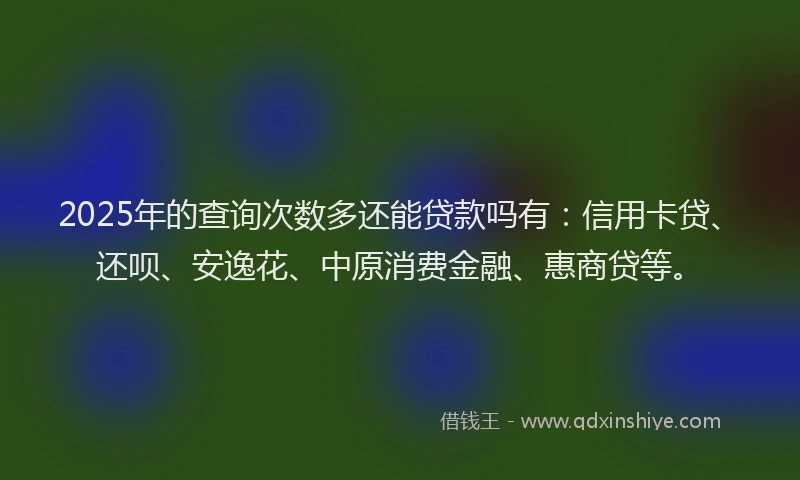 2025年的查询次数多还能贷款吗有：信用卡贷、还呗、安逸花、中原消费金融、惠商贷等。