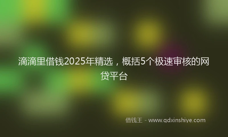 滴滴里借钱2025年精选，概括5个极速审核的网贷平台