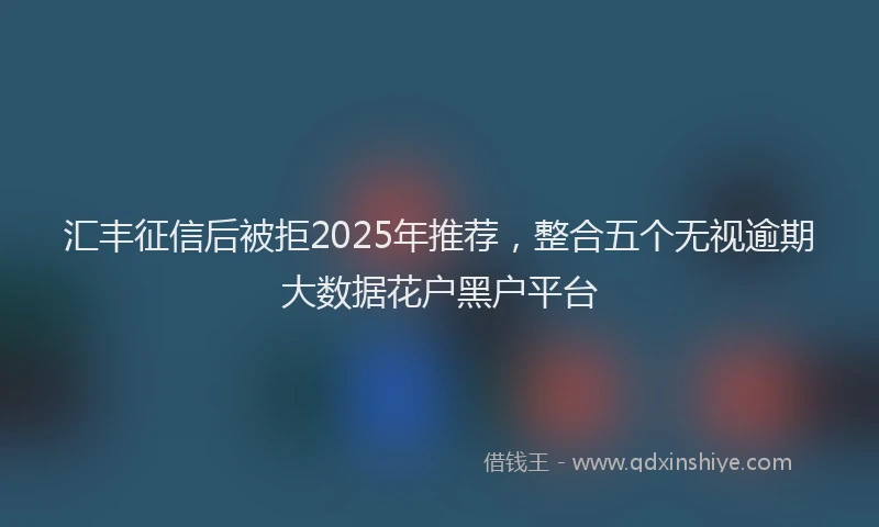 汇丰征信后被拒2025年推荐，整合五个无视逾期大数据花户黑户平台