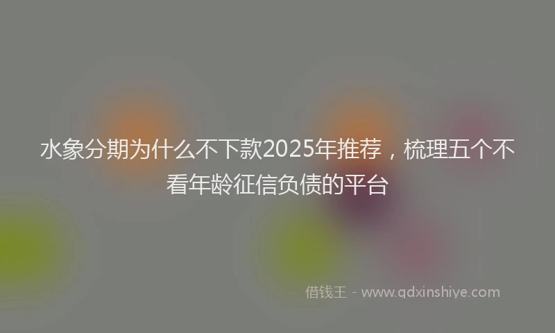 水象分期为什么不下款2025年推荐，梳理五个不看年龄征信负债的平台