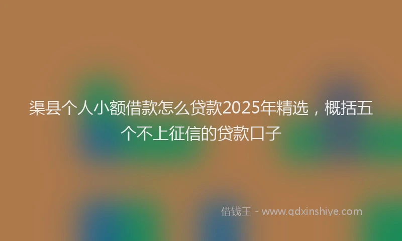 渠县个人小额借款怎么贷款2025年精选，概括五个不上征信的贷款口子