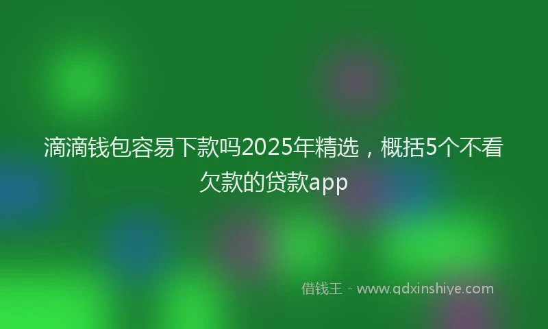 滴滴钱包容易下款吗2025年精选，概括5个不看欠款的贷款app