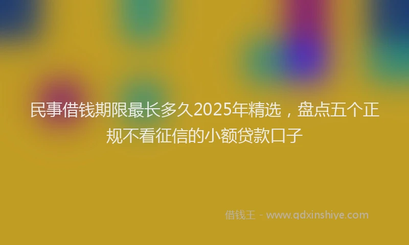 民事借钱期限最长多久2025年精选，盘点五个正规不看征信的小额贷款口子