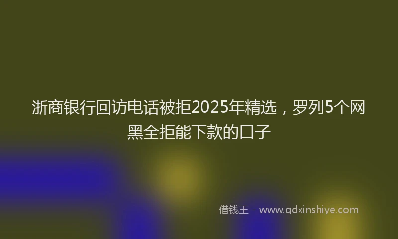 浙商银行回访电话被拒2025年精选，罗列5个网黑全拒能下款的口子