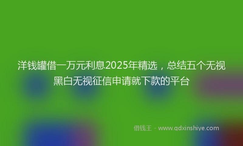 洋钱罐借一万元利息2025年精选，总结五个无视黑白无视征信申请就下款的平台