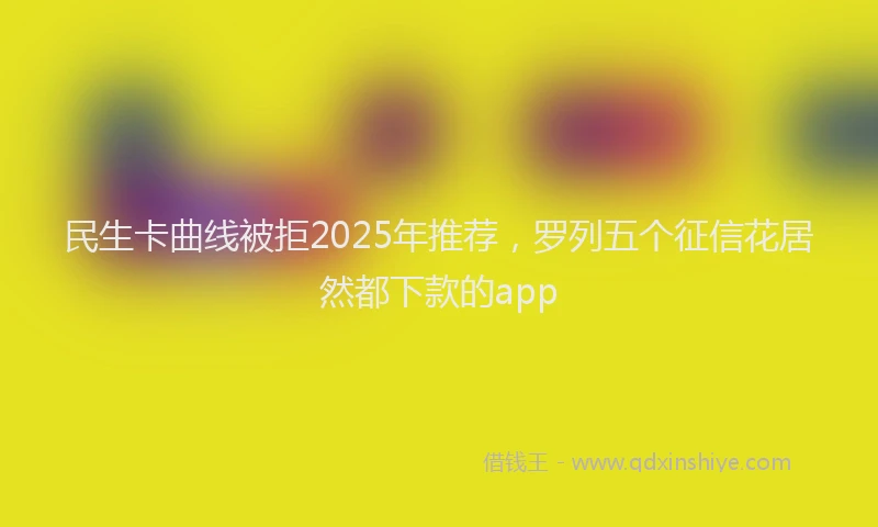 民生卡曲线被拒2025年推荐，罗列五个征信花居然都下款的app