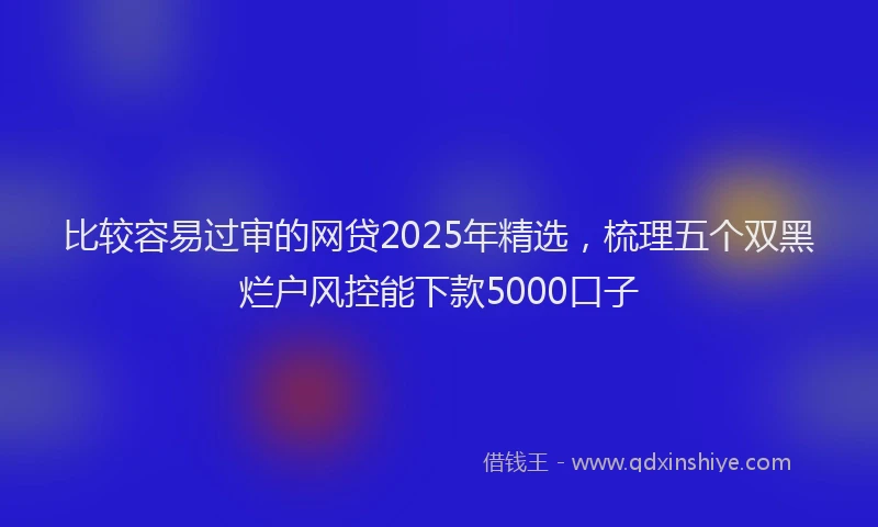 比较容易过审的网贷2025年精选，梳理五个双黑烂户风控能下款5000口子